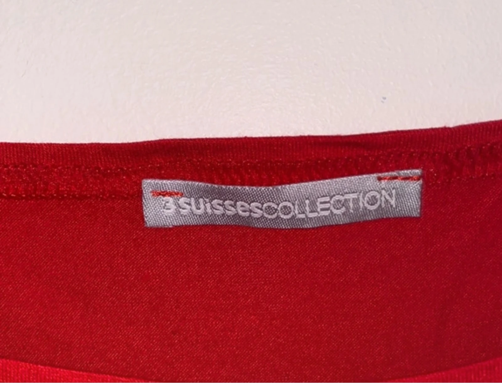 Vestido 3 Suisses rojo de manga corta con cinturón de anillo de talle alto 34/36 S – photo 2